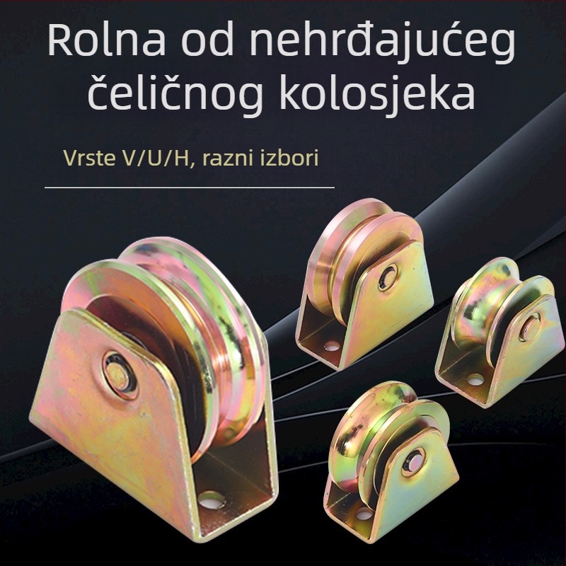 Visoko-izdržljiva rolna za sustav šina – U-korona blok, V žljeb, čelični kabel; Jin Yu; Podrijetlo Yongkang, Zhejiang; Specifikacije 50-120