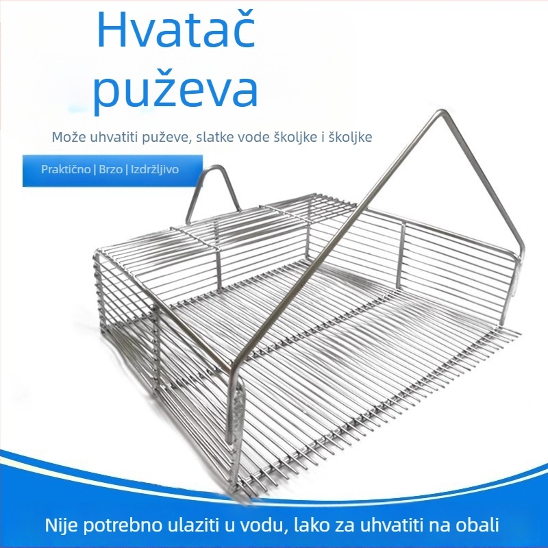 Alat od nehrđajućeg čelika za ribolov za puževe i riječnu školjku, s mrežom za čišćenje, mrežom za vuču i mrežom za potiskivanje – Značka Zhaoqing We Digital