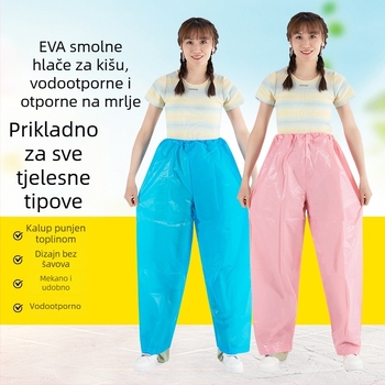 EVA hlače za kišu i kišna jakna, pojačane, višekratno upotrebljive, unisex, za planinarenje i rafting, pončo s podijeljenim dizajnom za jake kiše
