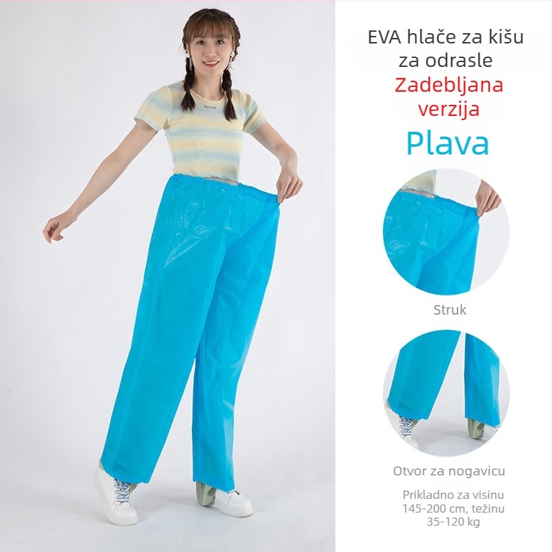 EVA hlače za kišu i kišna jakna, pojačane, višekratno upotrebljive, unisex, za planinarenje i rafting, pončo s podijeljenim dizajnom za jake kiše
