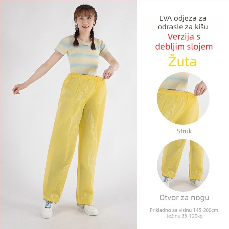EVA hlače za kišu i kišna jakna, pojačane, višekratno upotrebljive, unisex, za planinarenje i rafting, pončo s podijeljenim dizajnom za jake kiše