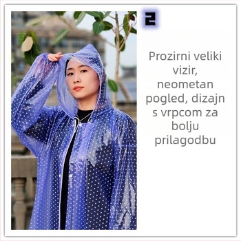 Unisex dvodijelni kišobrig komplet (jakna za kišu i hlače), vodootporan PVC, tkanina 18S, debeli PVC sloj
