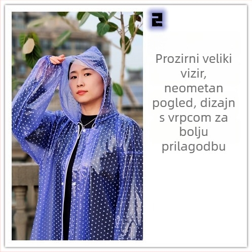 Unisex dvodijelni kišobrig komplet (jakna za kišu i hlače), vodootporan PVC, tkanina 18S, debeli PVC sloj