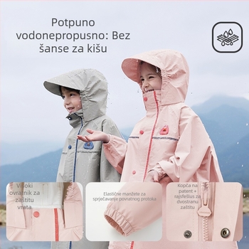 Dječji kišni pončo s džepom za ruksak, Lemonkid, debljina tkanine 16, mogućnost prilagodbe