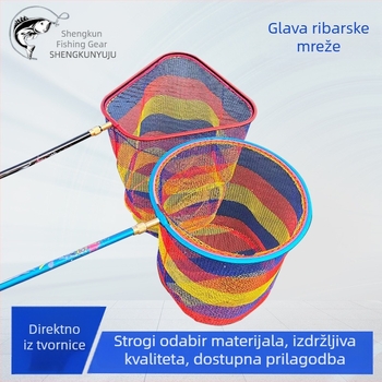 Prilagođena mrežna glava od aluminijske legure za ronilačku mrežu s dubokim džepom, gumom premazanim mrežom i anti-zakačavajućom bojom