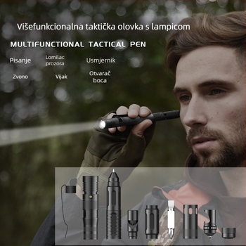 Višenamjenska taktika olovka sa svjetiljkom i čekićem za razbijanje stakla — Far ZSB-03, Survival Tools, aluminijska legura