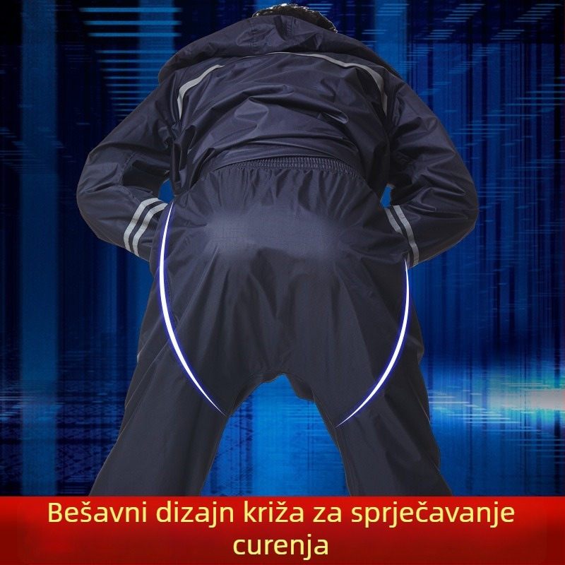 Split kišni komplet za odrasle — reflektirajući pončo od Chunya Spinning tkanine s PVC premazom za vožnju motociklom, električnim biciklom i biciklom