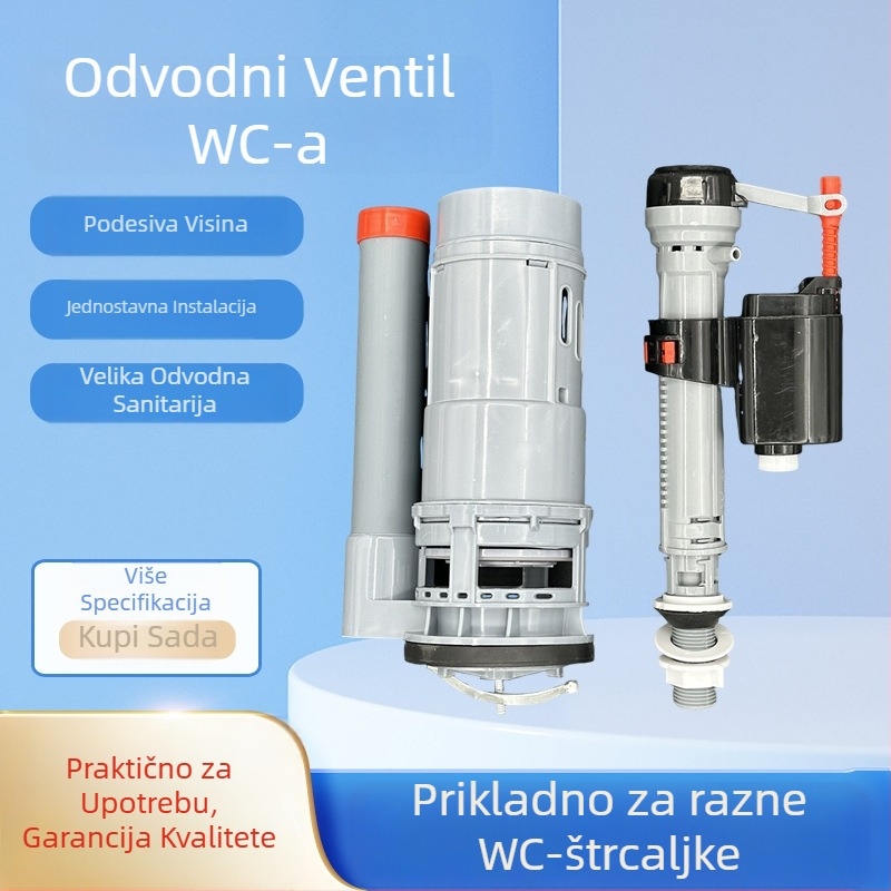 Set vodovodnih priključaka za spremnik WC - plastični ulazni ventil, ventil za dovod vode, odvodni ventil i ispušna ventila, marka Xinshengjie, moderan stil