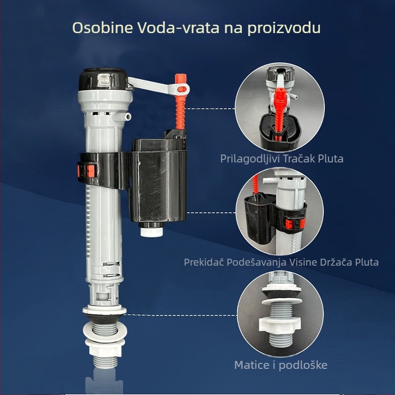Set vodovodnih priključaka za spremnik WC - plastični ulazni ventil, ventil za dovod vode, odvodni ventil i ispušna ventila, marka Xinshengjie, moderan stil