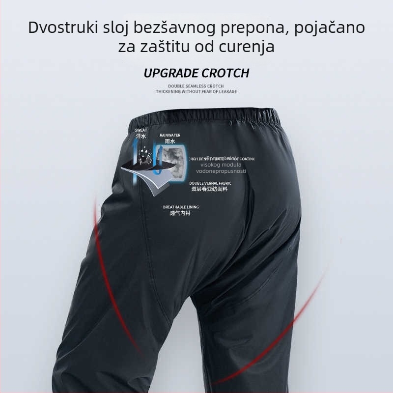 Podijeljeni set kišobrana i hlača za motocikliste i dostavljače, s fleec podstavom, debela vodootporna tkanina