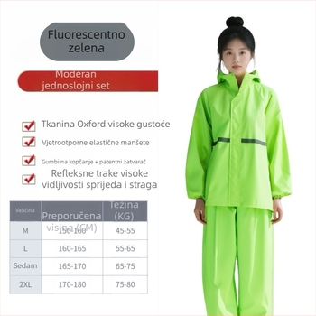 Unisex set kišobrane i hlača za kišu — Oxford platno, debljina tkanine 20 silk, PVC ljepilo vodootporni sloj, za odrasle za planinarenje