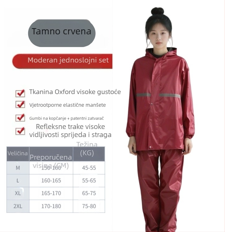 Unisex set kišobrane i hlača za kišu — Oxford platno, debljina tkanine 20 silk, PVC ljepilo vodootporni sloj, za odrasle za planinarenje