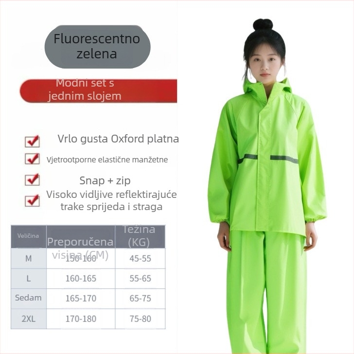 Unisex set kišobrane i hlača za kišu — Oxford platno, debljina tkanine 20 silk, PVC ljepilo vodootporni sloj, za odrasle za planinarenje