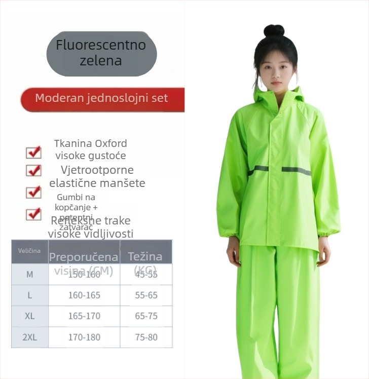 Unisex set kišobrane i hlača za kišu — Oxford platno, debljina tkanine 20 silk, PVC ljepilo vodootporni sloj, za odrasle za planinarenje