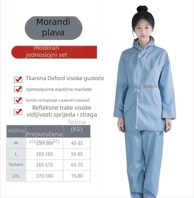 Unisex set kišobrane i hlača za kišu — Oxford platno, debljina tkanine 20 silk, PVC ljepilo vodootporni sloj, za odrasle za planinarenje