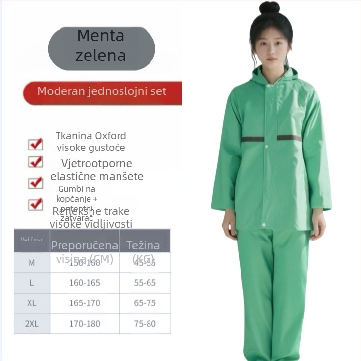 Unisex set kišobrane i hlača za kišu — Oxford platno, debljina tkanine 20 silk, PVC ljepilo vodootporni sloj, za odrasle za planinarenje