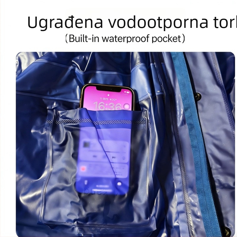 Jahaći kišni mantil s podijelnim dizajnom, otporan na oluju, za odrasle (PVC tkanina, 20D, debeli materijal)