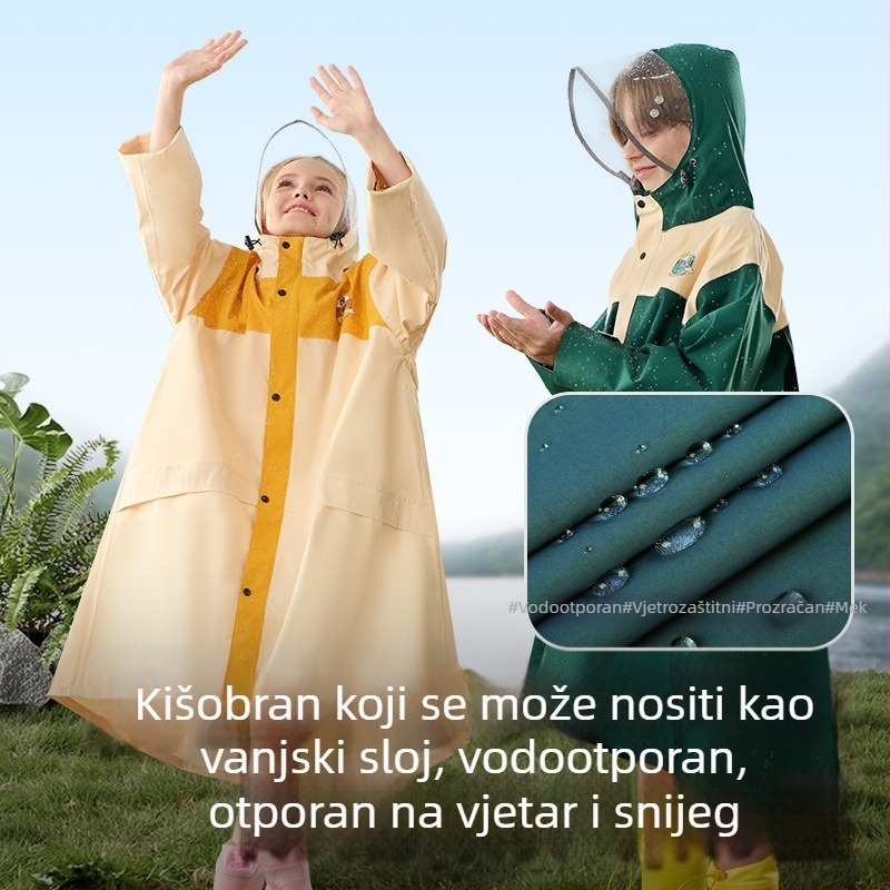 Djeca pončo kišni kaput Mu meng – vodootporni PU ljepilo sloj; za djecu; tip proizvoda: pončo; stil: crtani, jednostavno, lagani luksuz