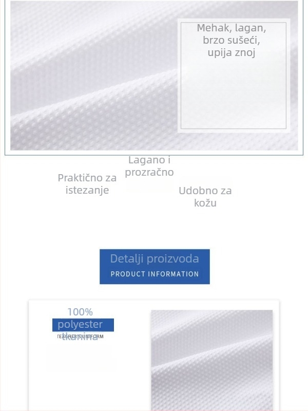 Taekwondo natjecateljska trenirka, unisex, poliester tkanina s pamučnom podstavom, 100% poliester