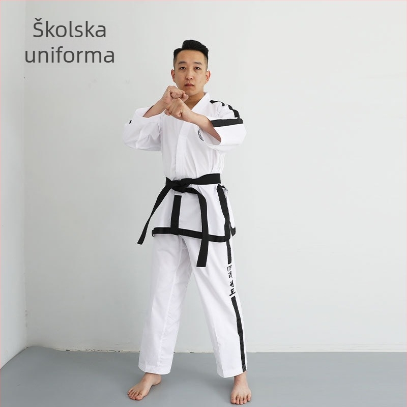 Taekwondo natjecateljska trenirka, unisex, poliester tkanina s pamučnom podstavom, 100% poliester