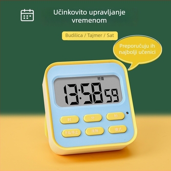 Elektronički odbrojivač s alarmom za učenje, LCD zaslon, plastično kućište, napajanje baterijom