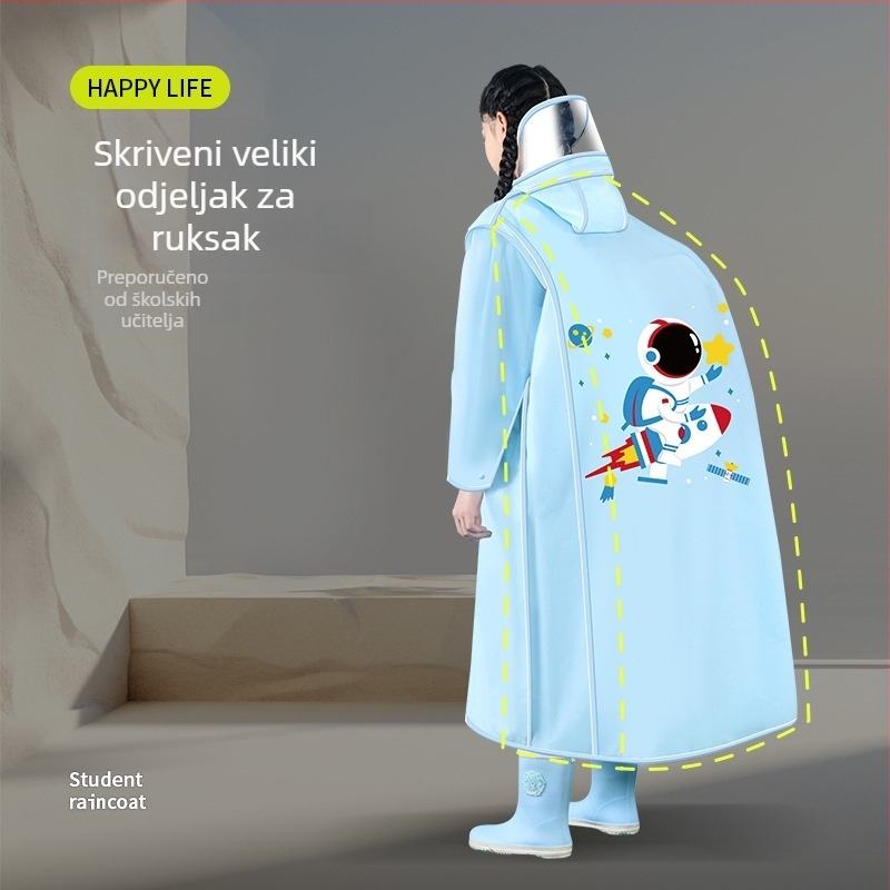 Dječji kišni pončo od EVA materijala, cartoon stil, težina 0,28 kg, tisak logotipa i mogućnost prilagodbe
