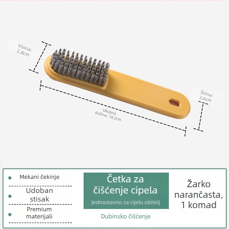 Četka za čišćenje obuće i odjeće s dugim držalom, plastična konstrukcija, mekane dlačice