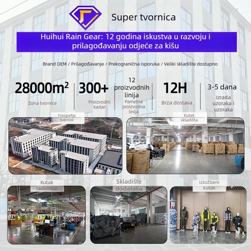 Split kišni kaput za jahače, Chun Ya Fang tkanina, PVC vodootporni sloj, debljina 22
