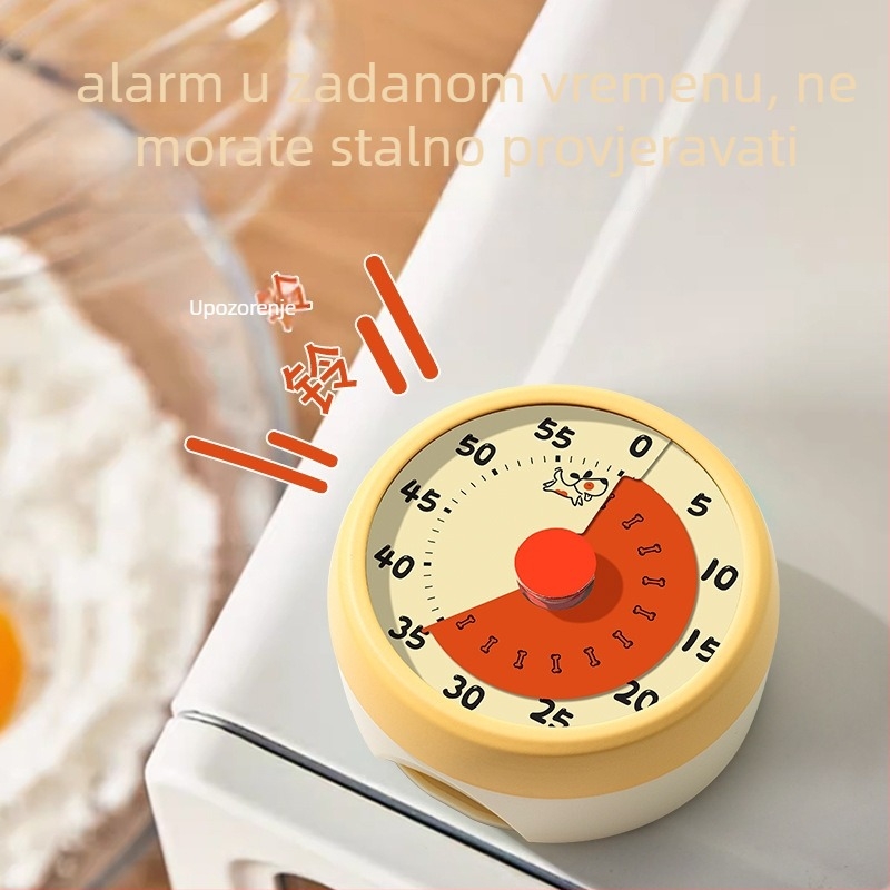 Mehanički tajmer za djecu s vizualnim praćenjem vremena – ručno pokretanje, pokazivač i brojke na zaslonu, aluminijski okvir s plastičnim kućištem, mogućnost ispisivanja logotipa