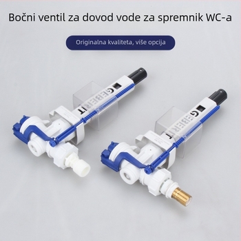 Ventil dovoda vode u spremnik toaleta, ABS, bočni dovod, funkcija ispiranja, izrađeno injekcijskim oblikovanjem