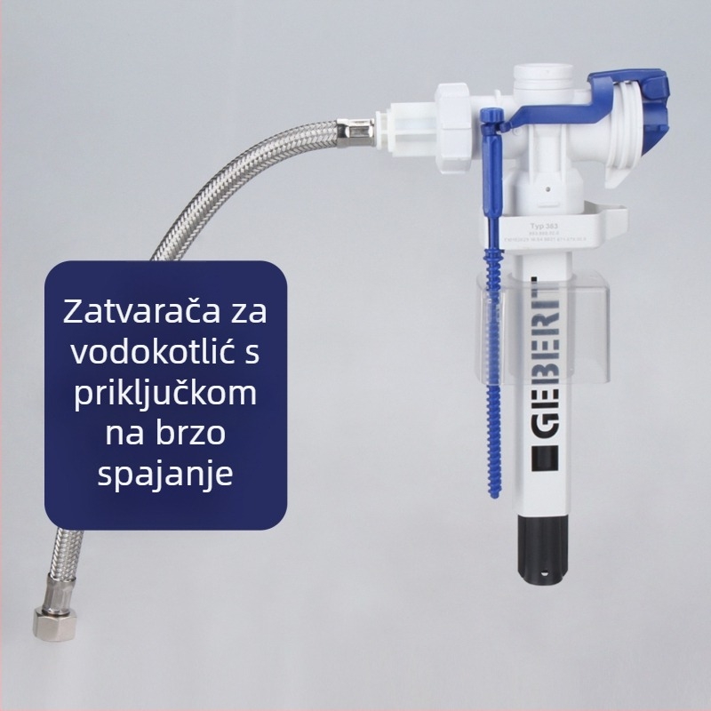 Ventil dovoda vode u spremnik toaleta, ABS, bočni dovod, funkcija ispiranja, izrađeno injekcijskim oblikovanjem