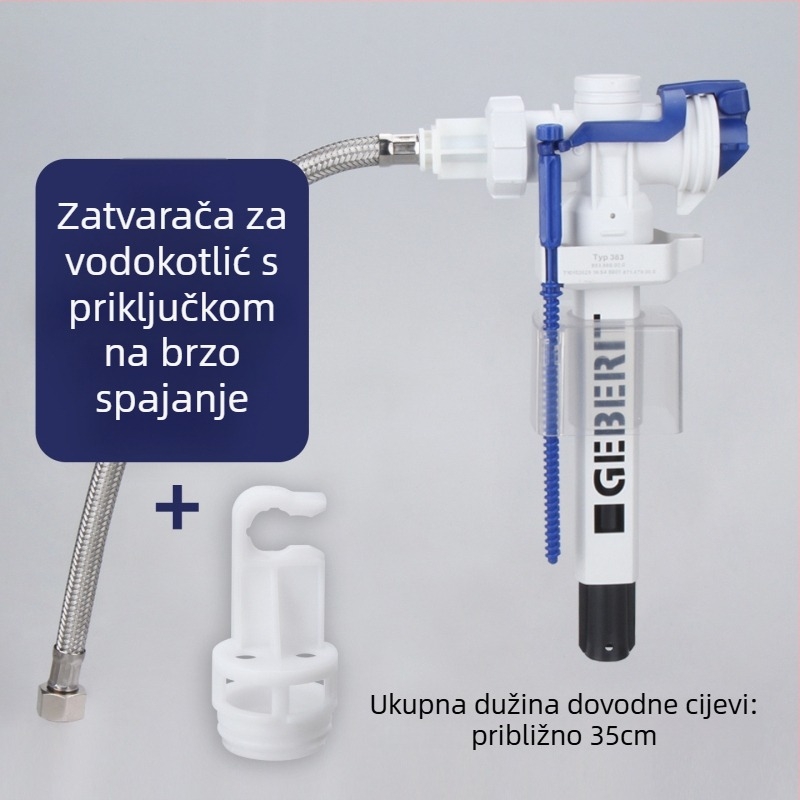 Ventil dovoda vode u spremnik toaleta, ABS, bočni dovod, funkcija ispiranja, izrađeno injekcijskim oblikovanjem