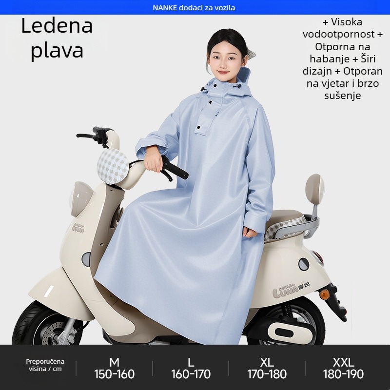 Odrasli pončo za kišu za električni skuter i motocikl — PVC tkanina s PU premazom, za 1 osobu
