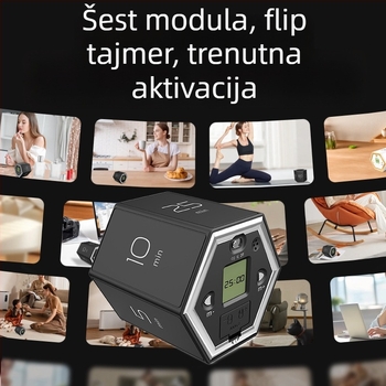 Rotirajući magnetski tihi časovnik za kuhinju – LED zaslon, elektronički pogon, napajanje baterijom, romboidni oblik