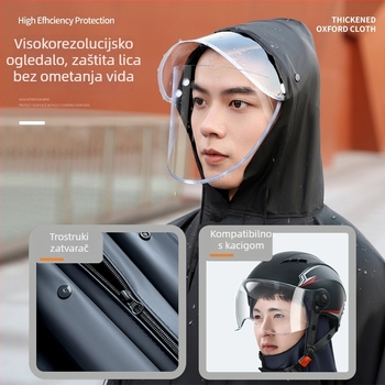 Razdvojeni set kišnog kaputa i kišnih hlača za odrasle, komplet zaštite od kiše za cijelo tijelo, PVC tkanina s vodootpornim slojem PVC ljepila, debela tkanina, pogodan za motocikle/električna vozila.