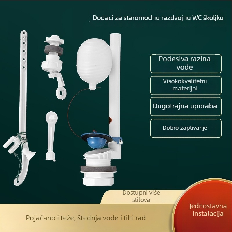 ABS ručno povlačna plutajuća ventila za spremnik za ispiranje, visok zidni montažni zahod tip squat