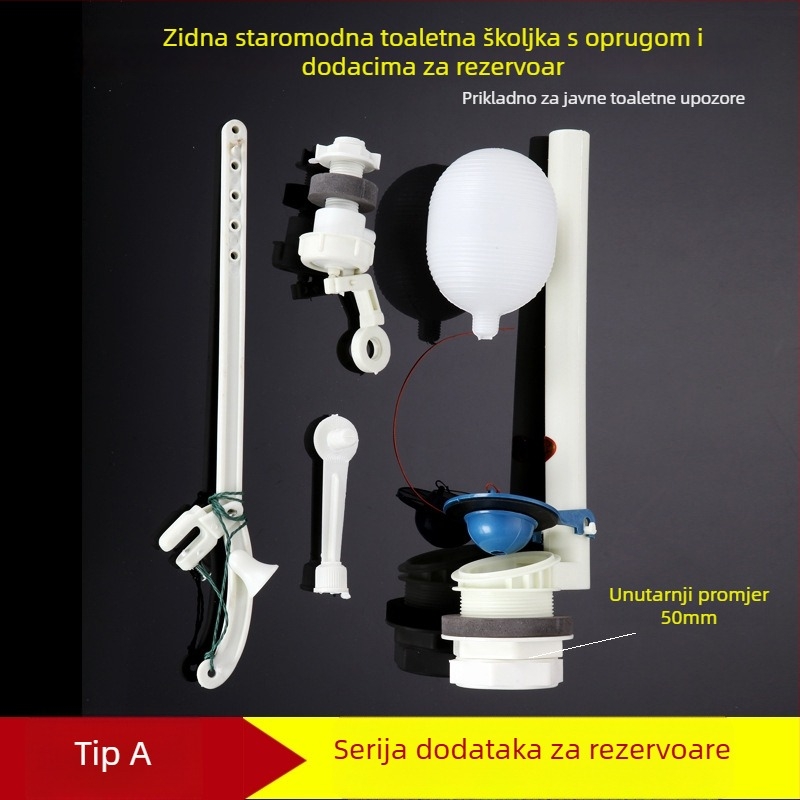 ABS ručno povlačna plutajuća ventila za spremnik za ispiranje, visok zidni montažni zahod tip squat