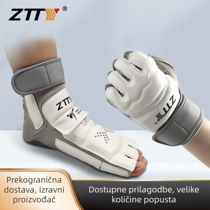 Ztty Taekwondo zaštitnici ruku i stopala s dlanskom zaštitom – poliester vlakna, univerzalna namjena, za trening Taekwondo