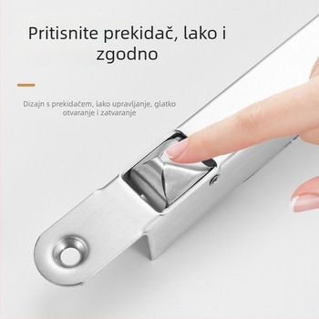 Brava za vrata izlaza iz požara — F-tip brava, nehrđajući čelik, polirana površina, moderni minimalistički stil