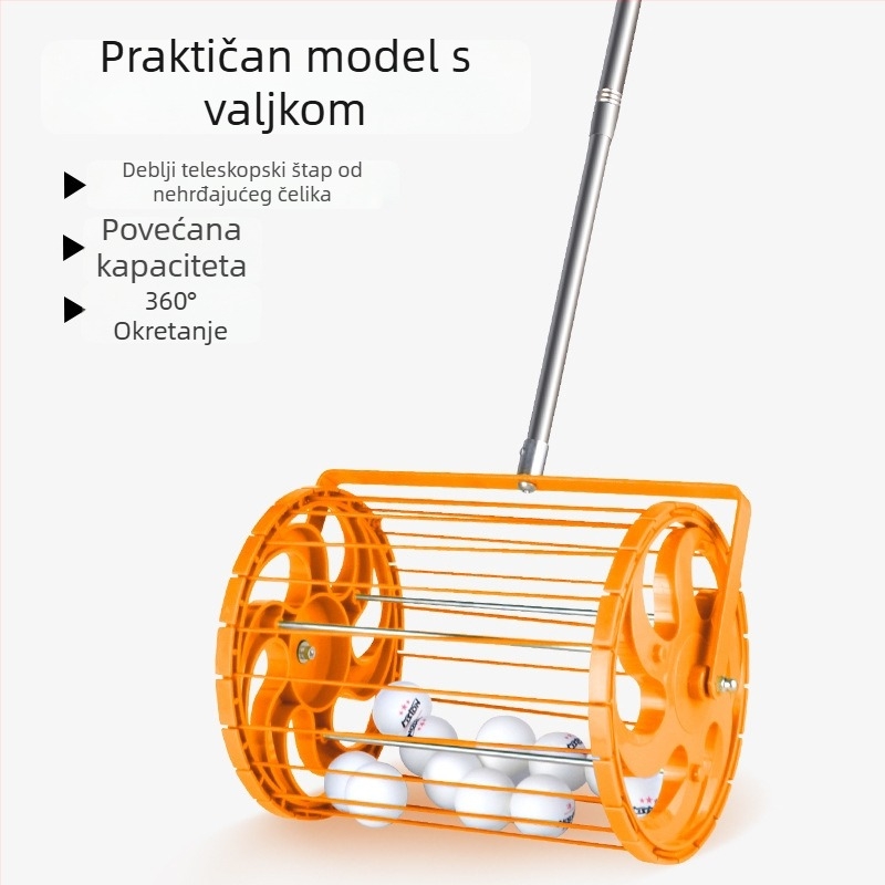 Meishulong automatizirani skupljač lopti za stolni tenis s izvlačnim mehanizmom, mobilnim kotačnim košem za skupljanje i trening