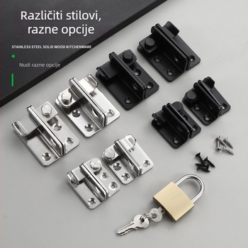 Stainless steel door latch, tip A, model SK-77, lijevo/desno otvaranje, polirana površina, moderni minimalistički stil