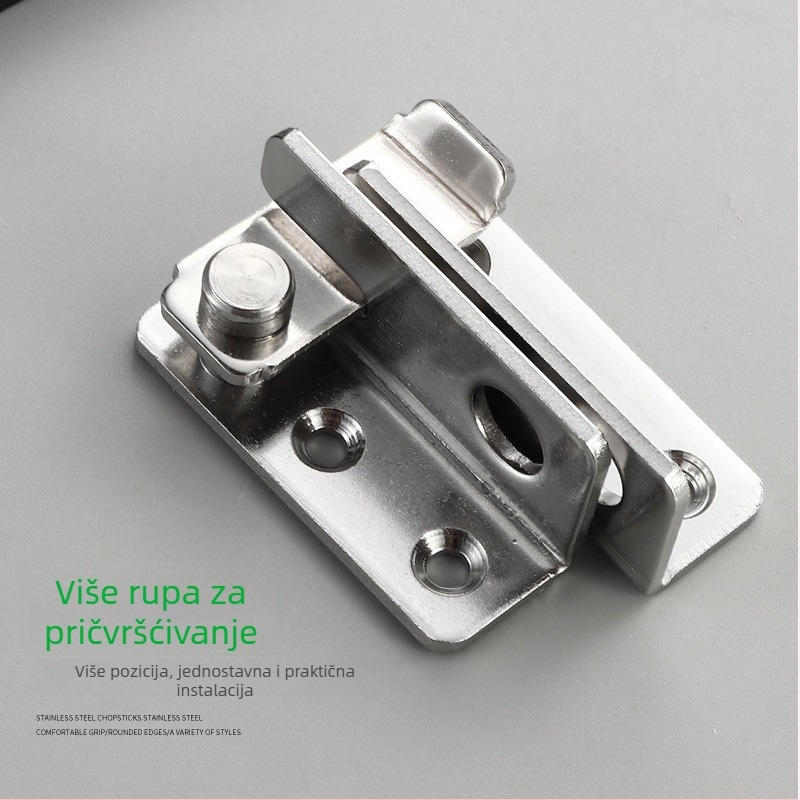 Stainless steel door latch, tip A, model SK-77, lijevo/desno otvaranje, polirana površina, moderni minimalistički stil