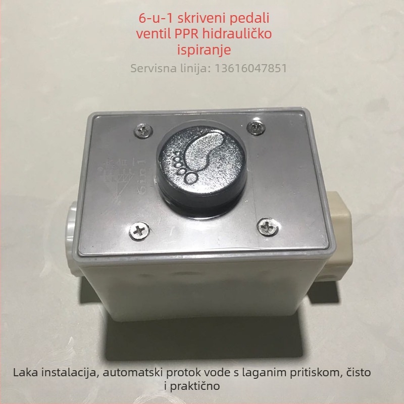 Šest u jednome: skriveni hidraulični pedalni ventil za ispiranje squat WC-a, izloženi hidraulični pedalni isprživač, model 9633, CE certifikat