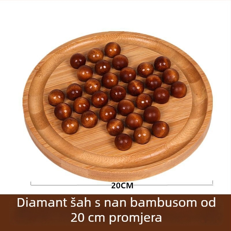Drveni Kongming šah-puzzel za solo igru - obrazovna mentalna vježba, za sve uzraste