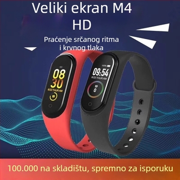 M4 pametna narukvica – Android kompatibilna, trajanje baterije 7–14 dana, TPU traka, 32MB memorije, Pametno upozorenje