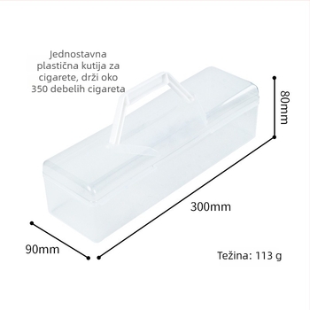 Plastična kutija za cigarete, čvrsto zatvara, veliki kapacitet (300 cigareta), višekorisna, mogućnost tiska logotipa, prilagodba