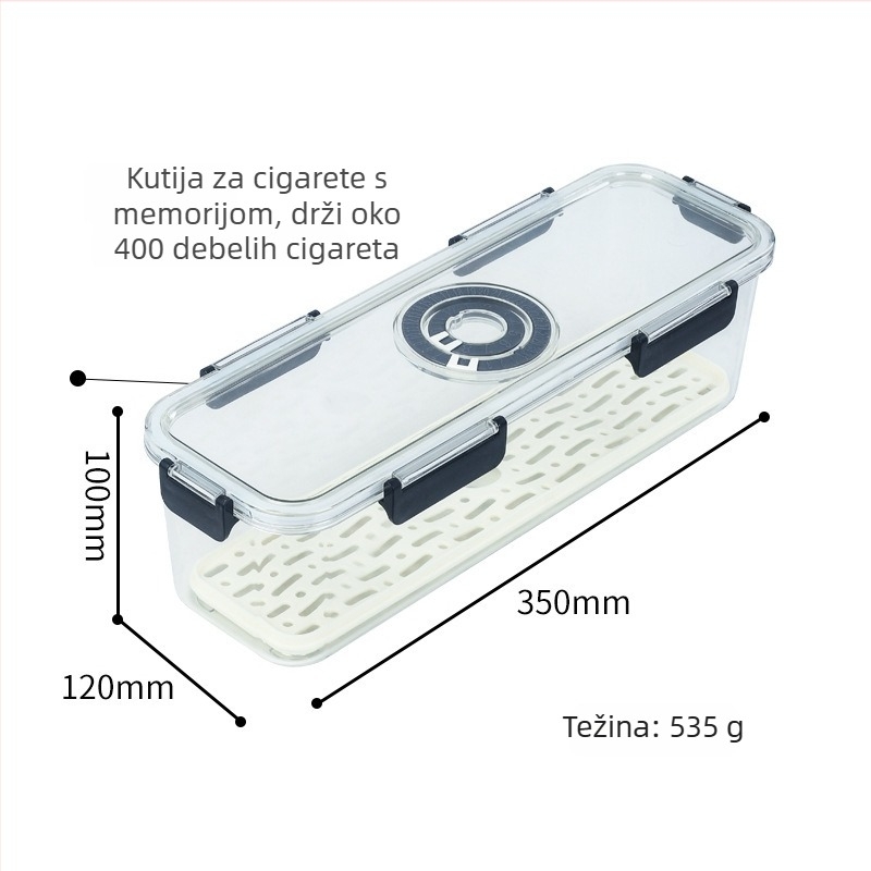 Plastična kutija za cigarete, čvrsto zatvara, veliki kapacitet (300 cigareta), višekorisna, mogućnost tiska logotipa, prilagodba