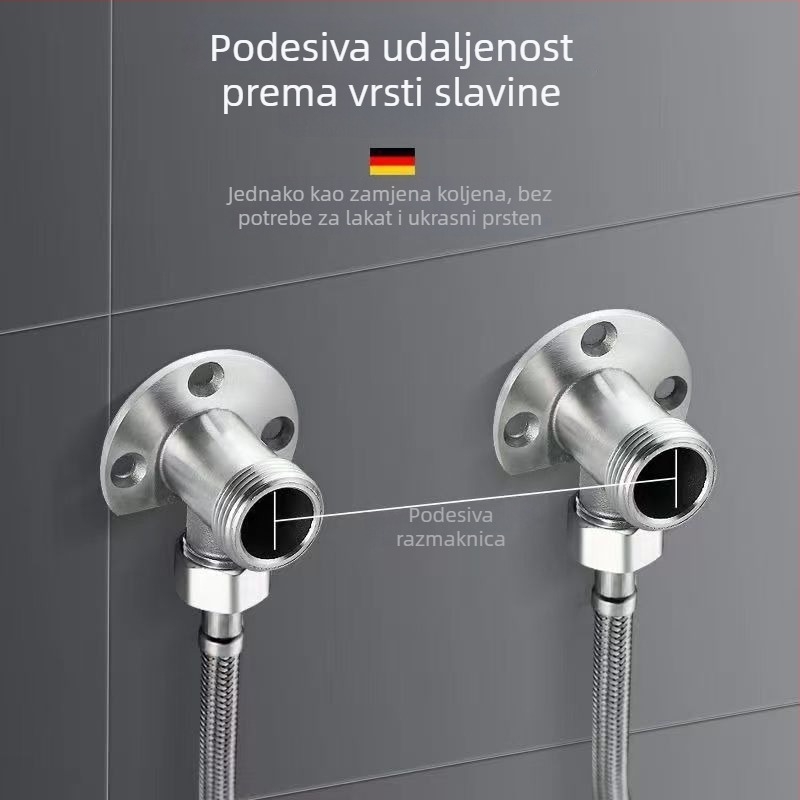 Adapter baze tuša za prijelaz s površinskog na skriveni ugradnju s mješovitim ventilom; materijal: nehrđajući čelik i bakar; moderni minimalistički stil