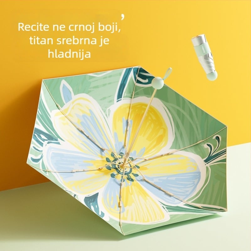 Sunčani kišobran s UV zaštitom, lagan i kompaktan, aluminijski okviri, šipka i drška od aluminija, tkanina 170T