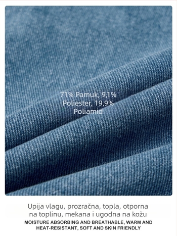 Ženske traperice ravnog kroja, Hongkong stil, denim s 70-80% pamuka